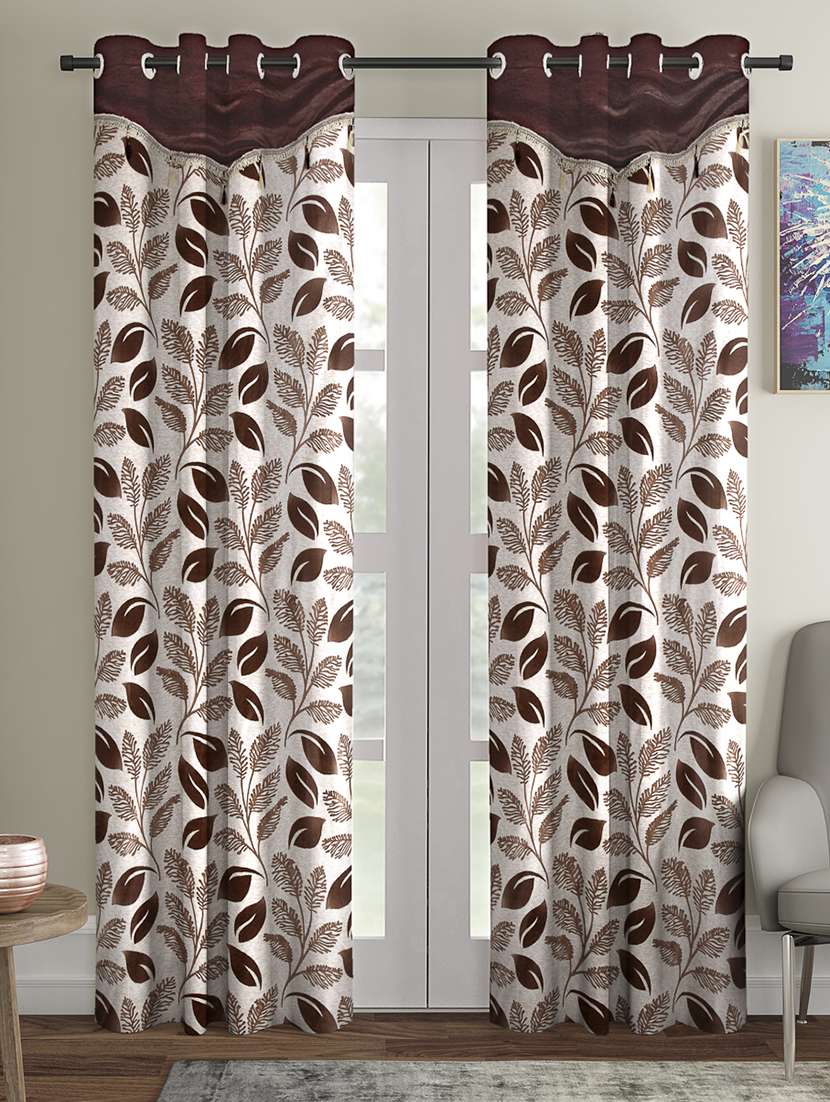 fancy polyester pack of 2 long door curtains 