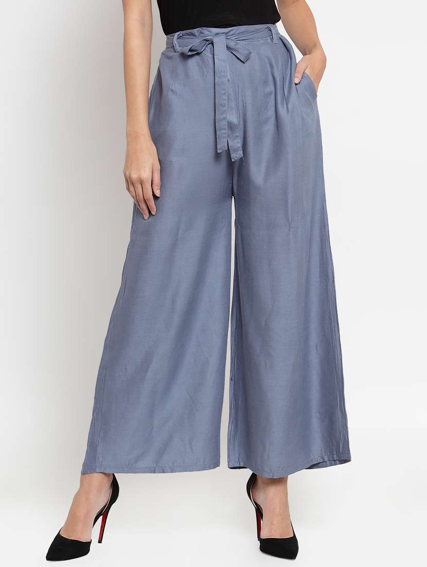 tie knot solid flared palazzo