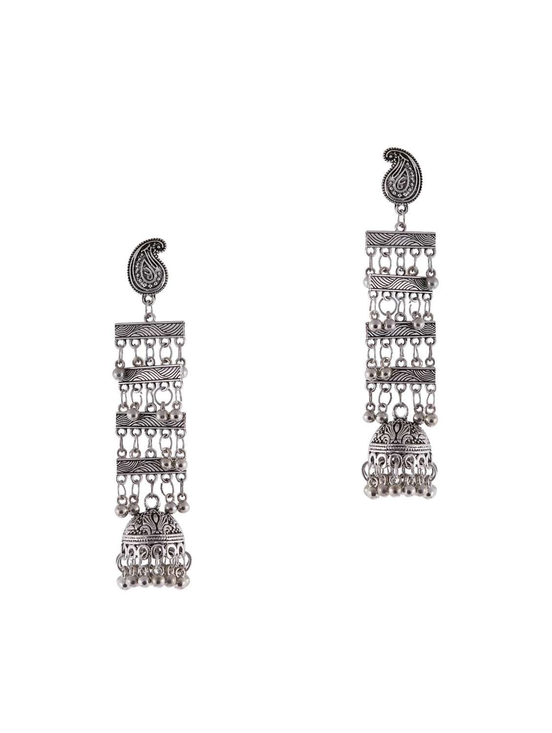 silver metal jhumka earring