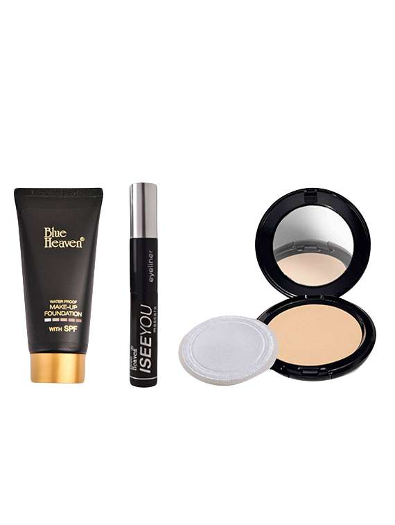 blue heaven foundation,2in1 mascara eyeliner & compact