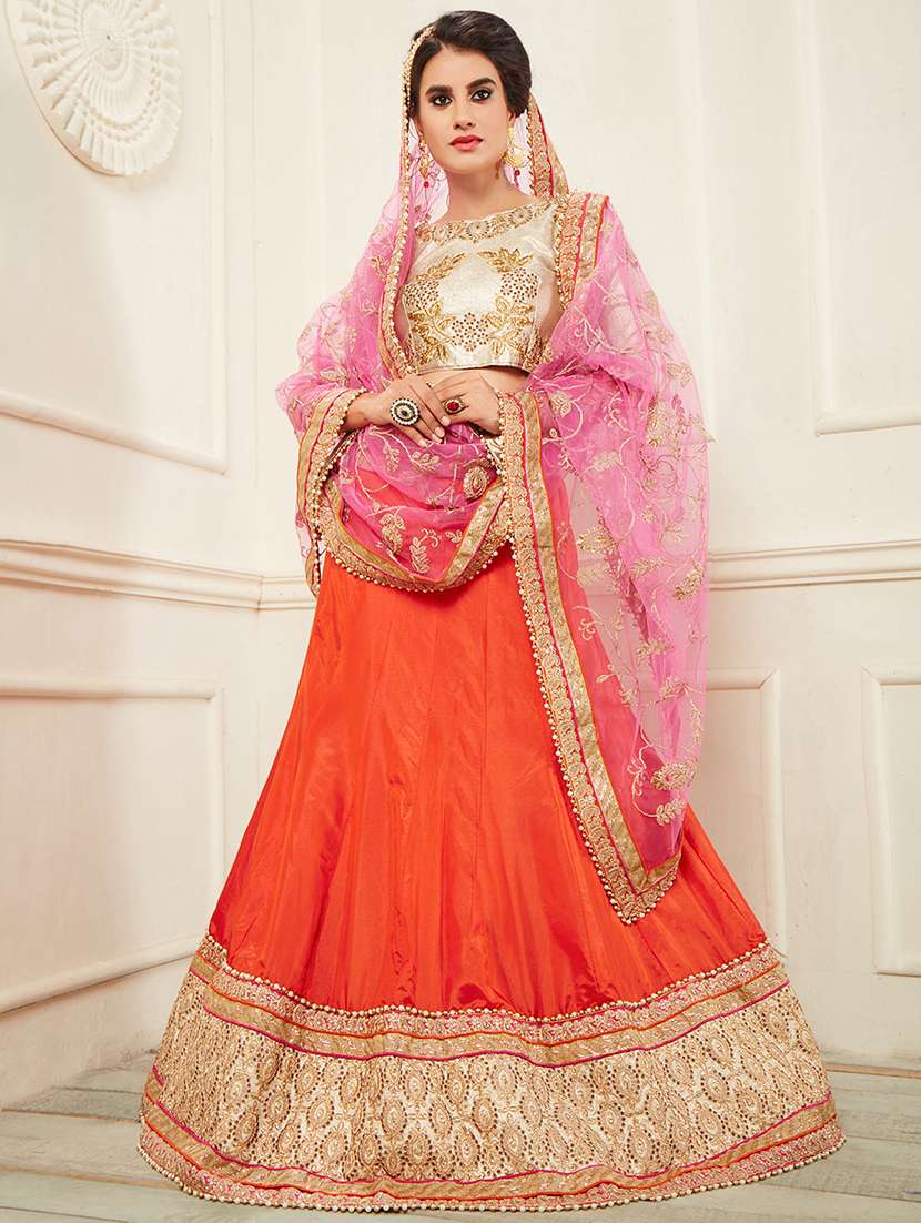embroidered flared lehenga