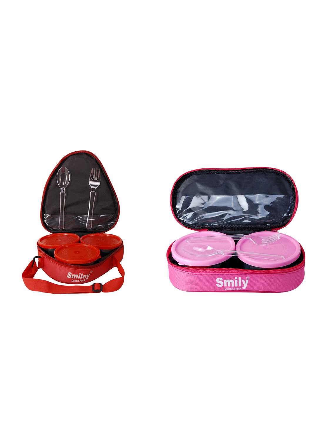 combo of triangle red & pink lunch box