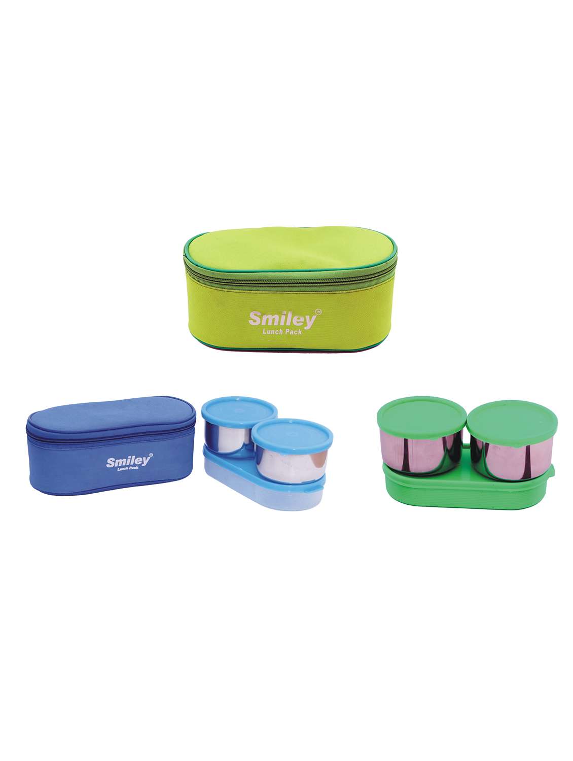 combo of blue & green lunch box