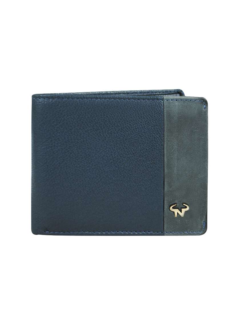 blue leather wallet