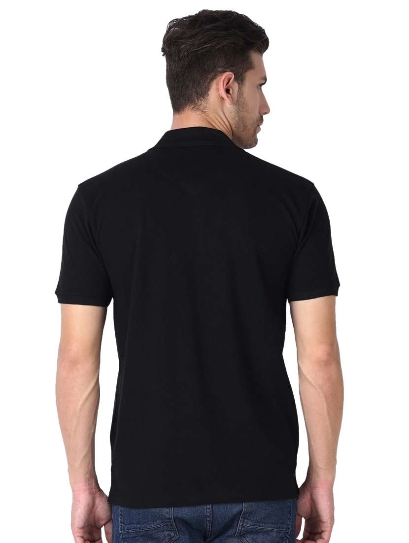 black solid polo t-shirt - 16494370 -  Standard Image - 2