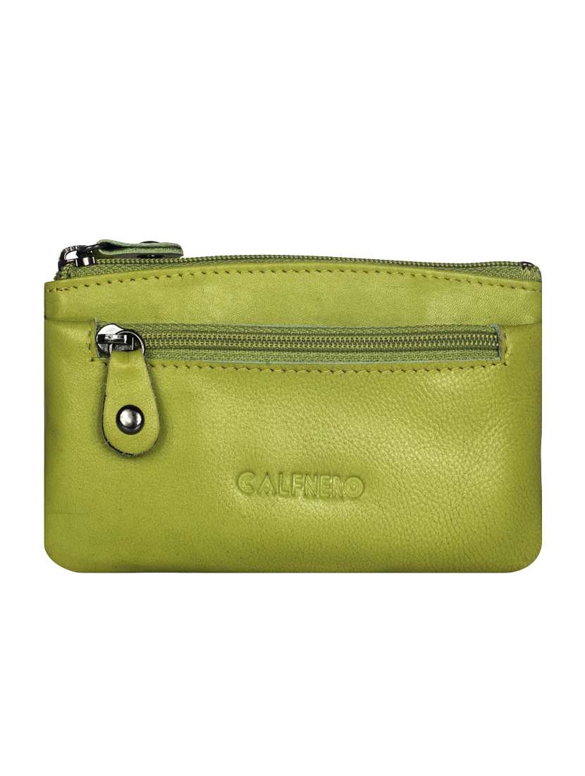 green leather regular pouch - 16494458 - Zoom Image - 0