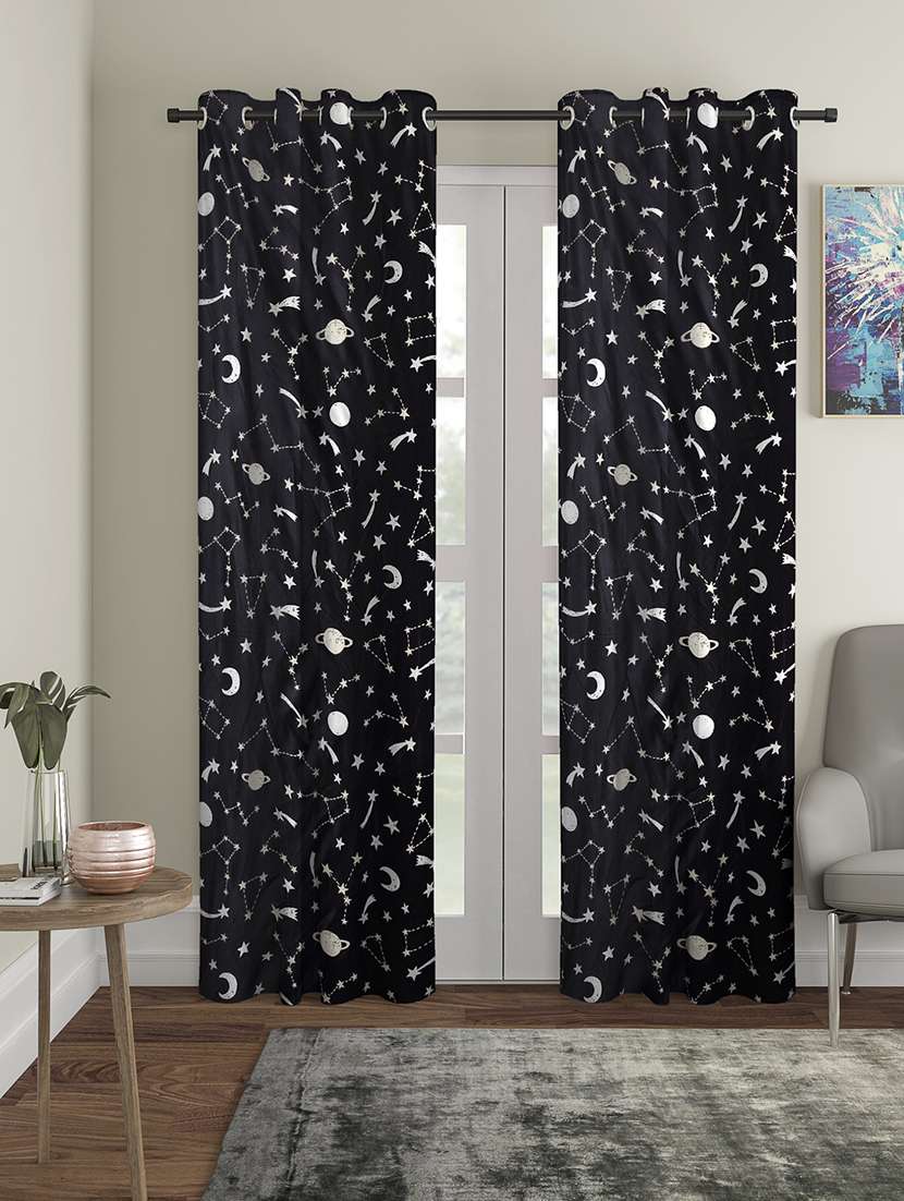 glow in dark room door curtain set of 2 