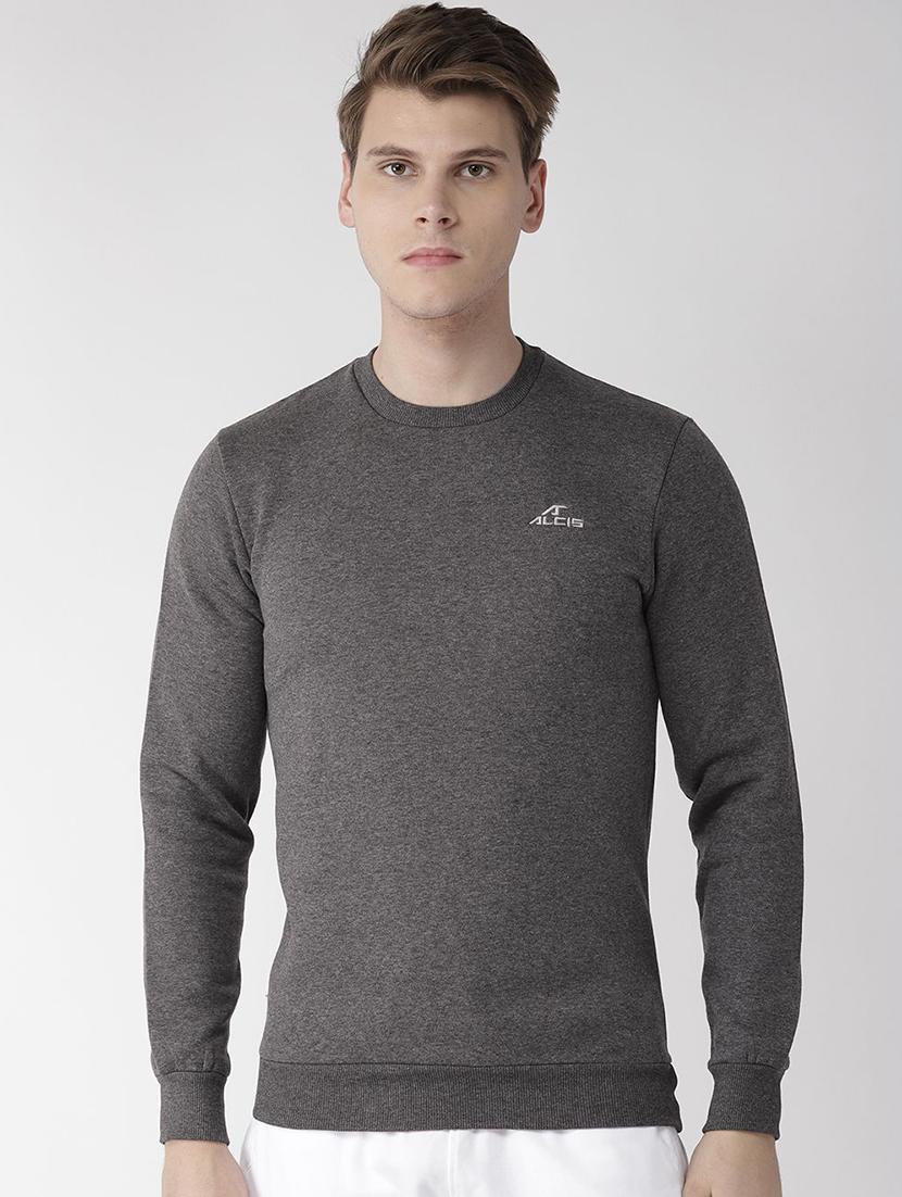 grey solid sweatshirt - 16495412 -  Zoom Image - 0