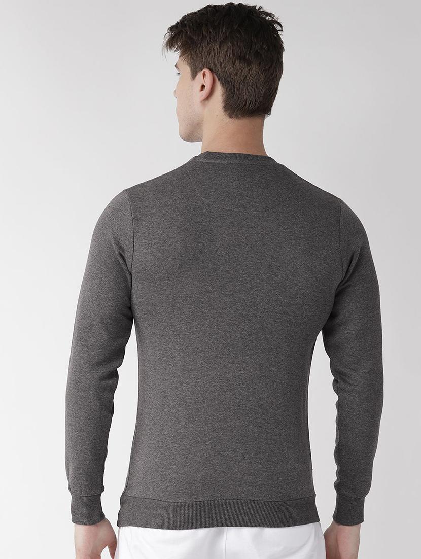grey solid sweatshirt - 16495412 - Standard Image - 2