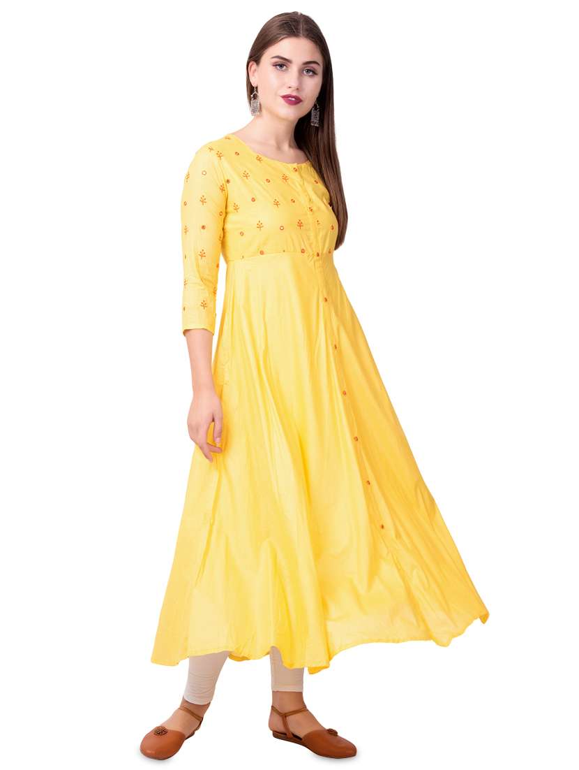 embroidered flared kurta