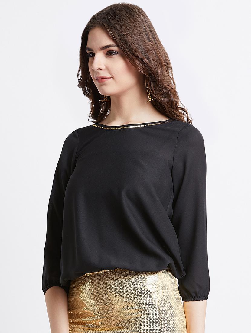 women's straight boat neck top - 16496882 - Standard Image - 2