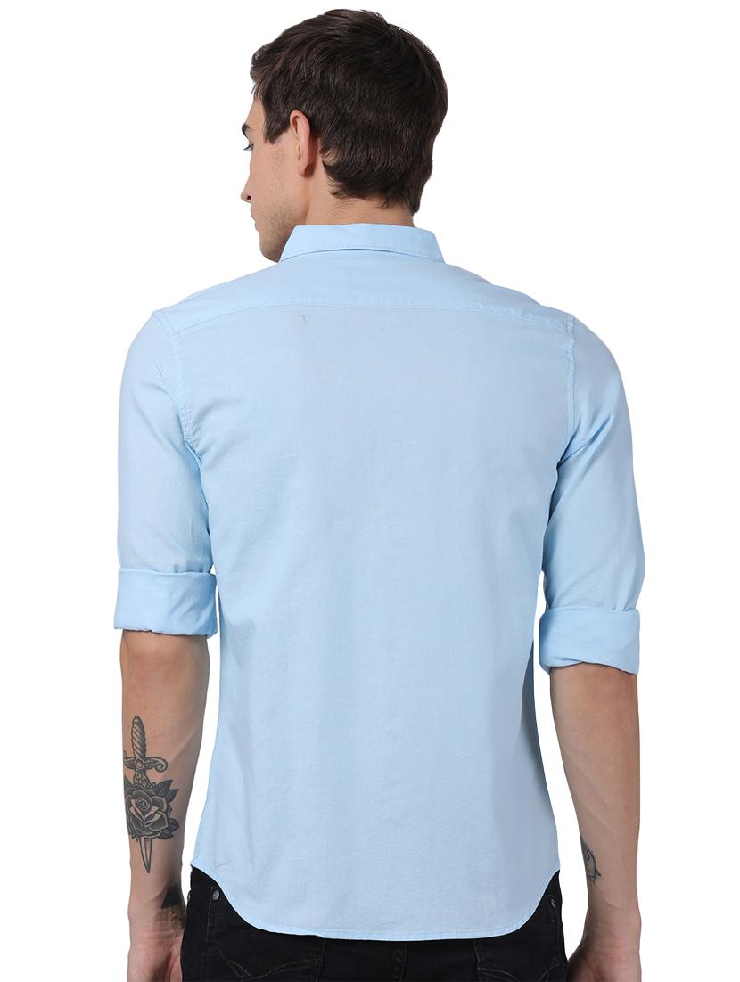light blue solid casual shirt - 16497198 - Standard Image - 2