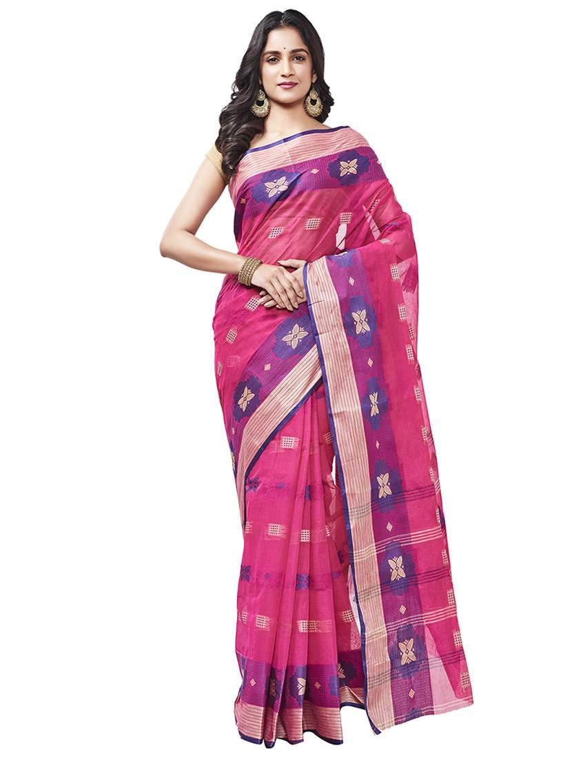 bordered tant saree