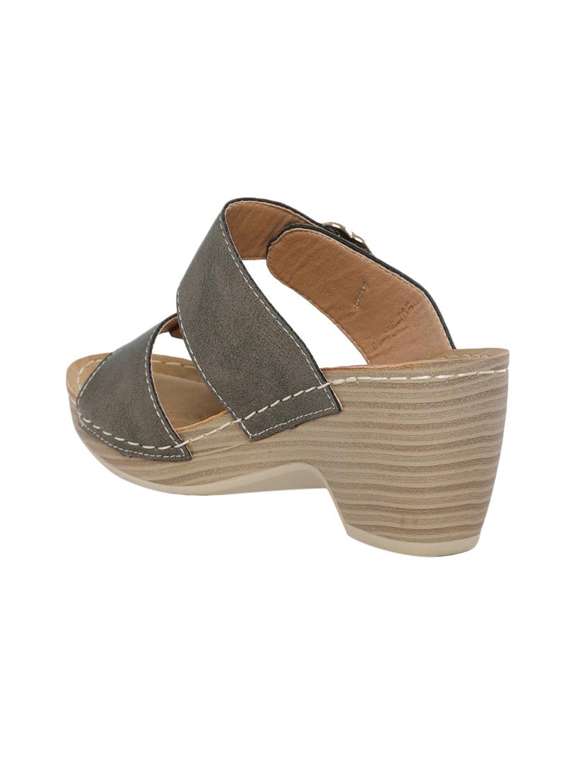 grey slip on wedges - 16497844 -  Standard Image - 2