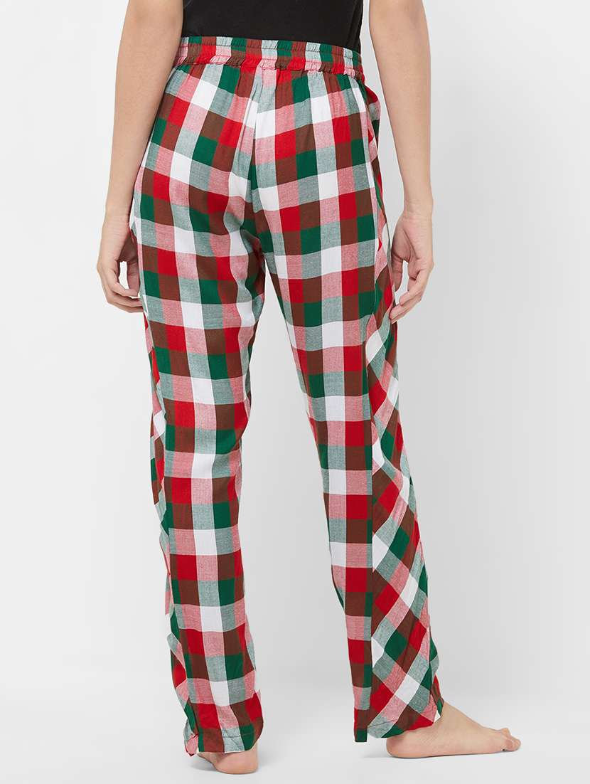 drawstring waist checkered pajama - 16501021 -  Standard Image - 2