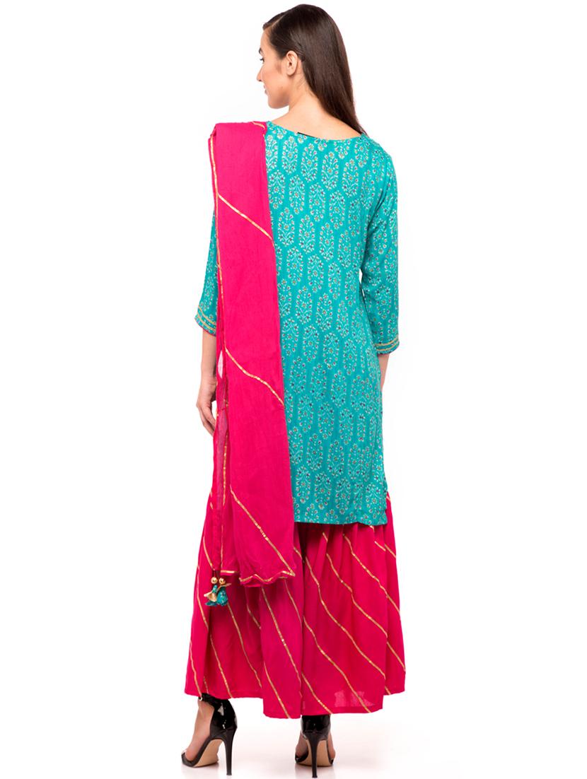 printed kurta sharara set - 16501041 - Standard Image - 2