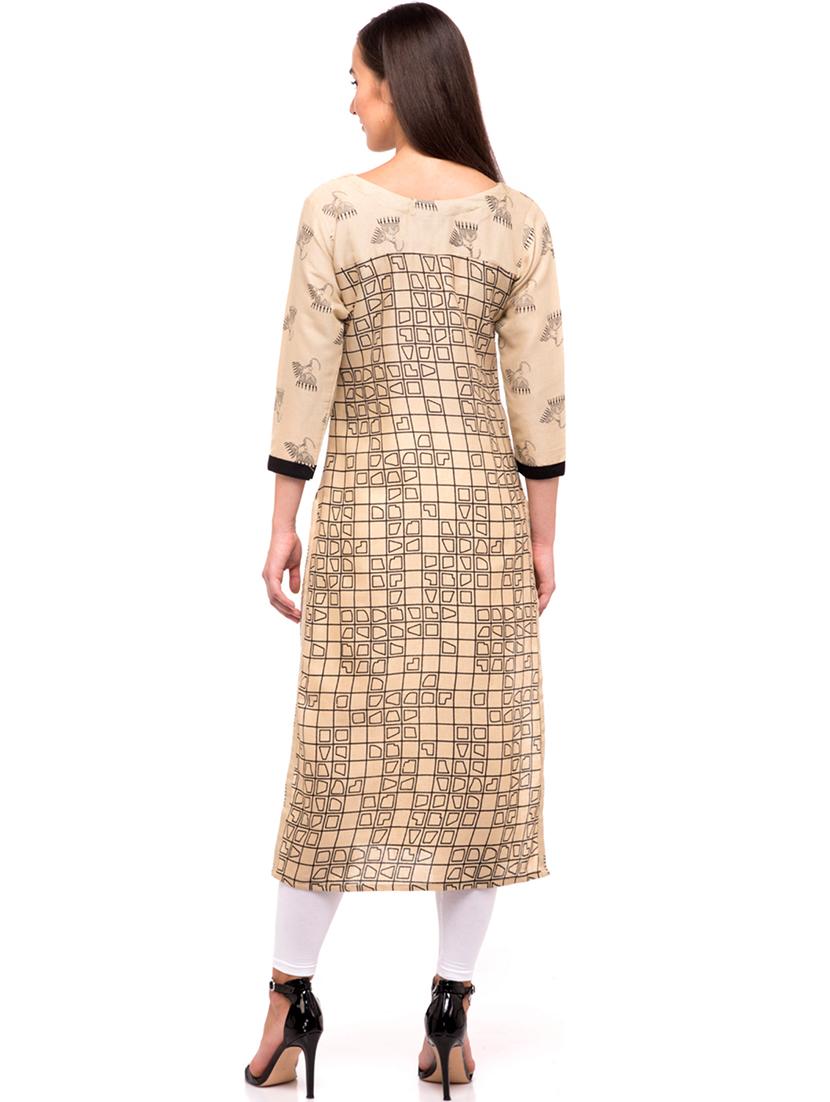 quirky print straight kurta - 16501060 - Standard Image - 2