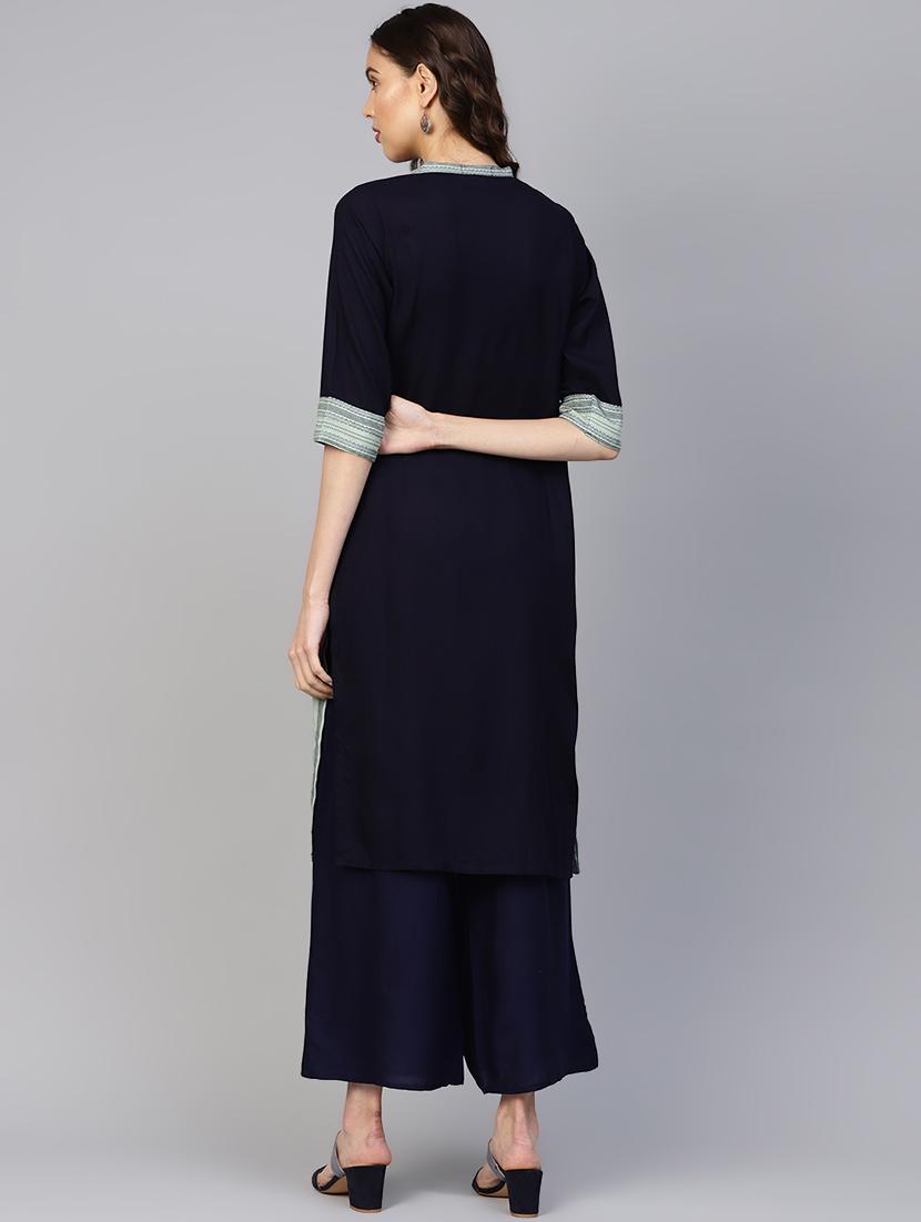 printed kurta palazzo set - 16501139 - Standard Image - 2