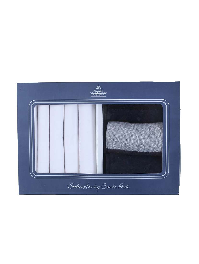 pack of 3 pcs sock and 5 pcs handkerchief combo