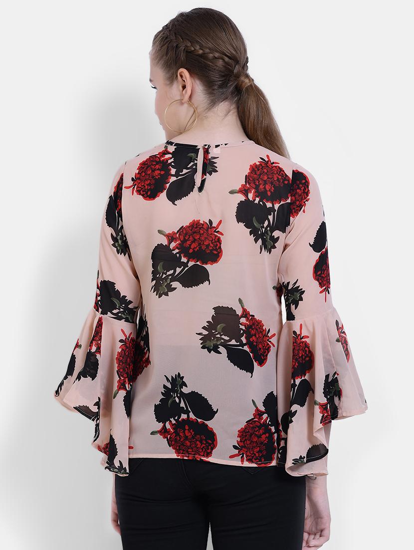 bell sleeved floral top - 16505116 - Standard Image - 2