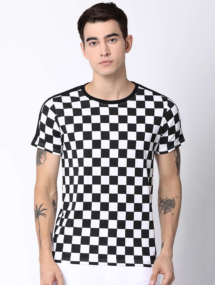 monochrome checkered t-shirt