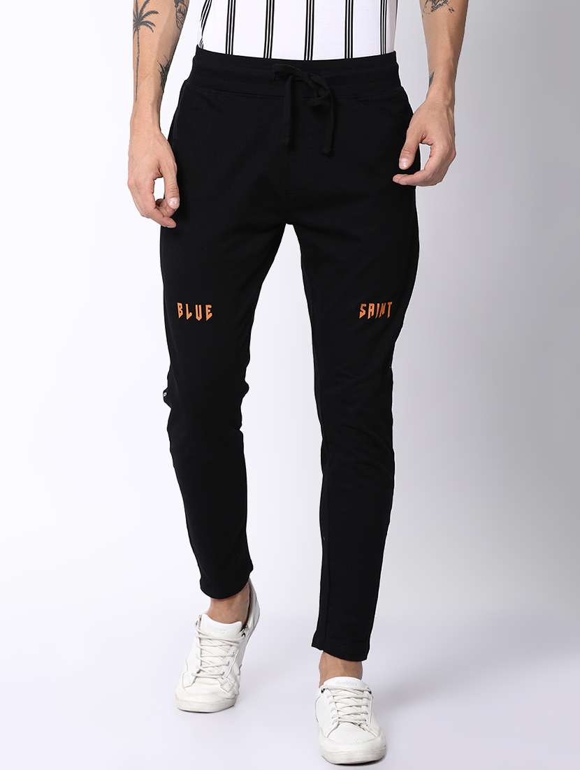 black side taped full length track pant