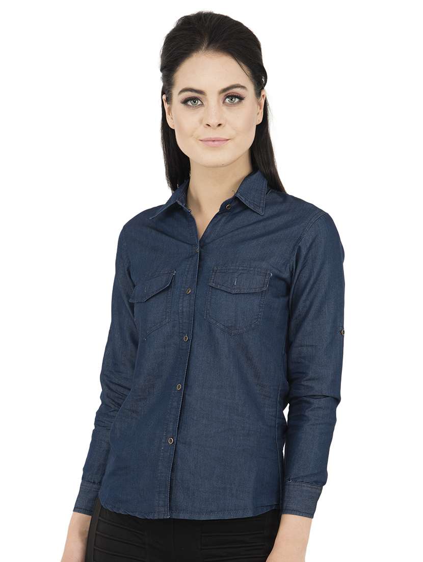 pocket patch denim shirt 