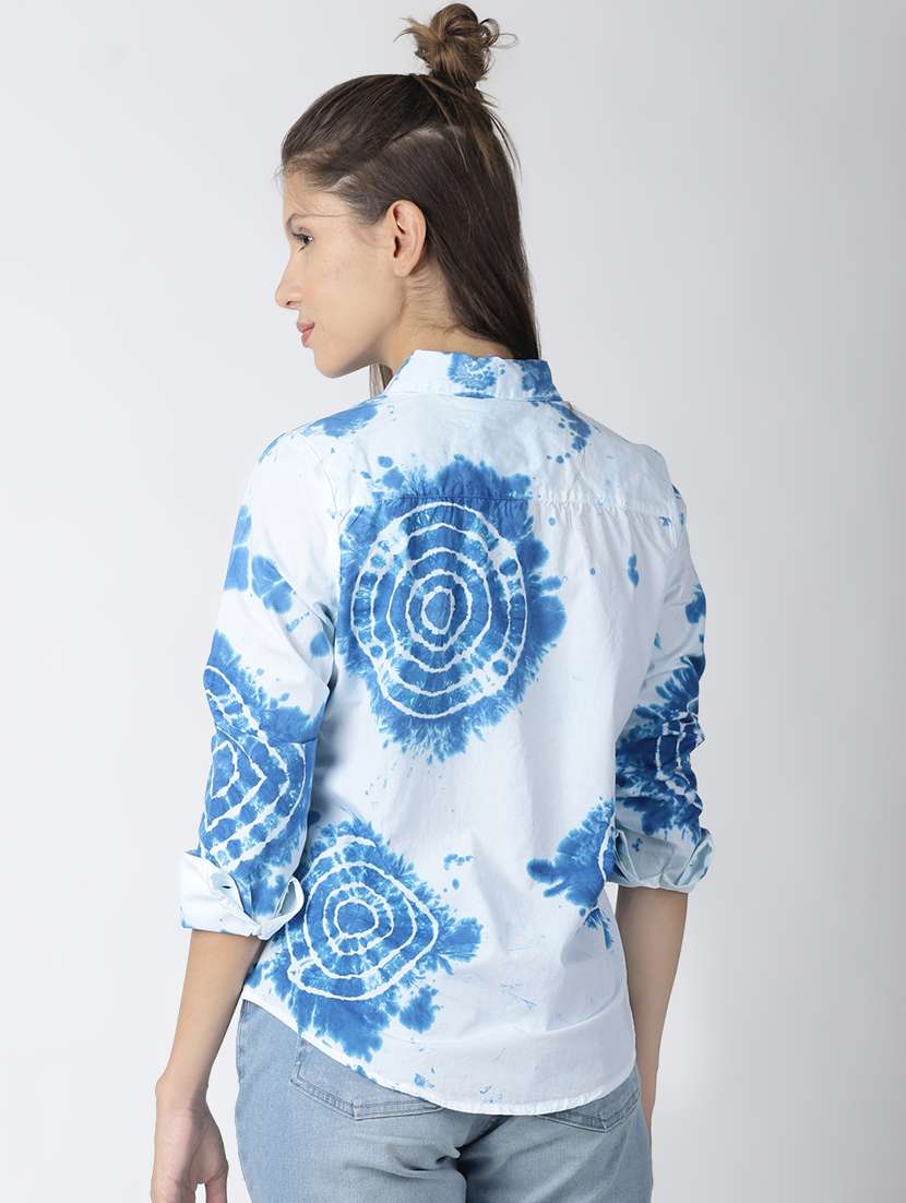 roll up sleeved tie & dye shirt  - 16506232 -  Standard Image - 2