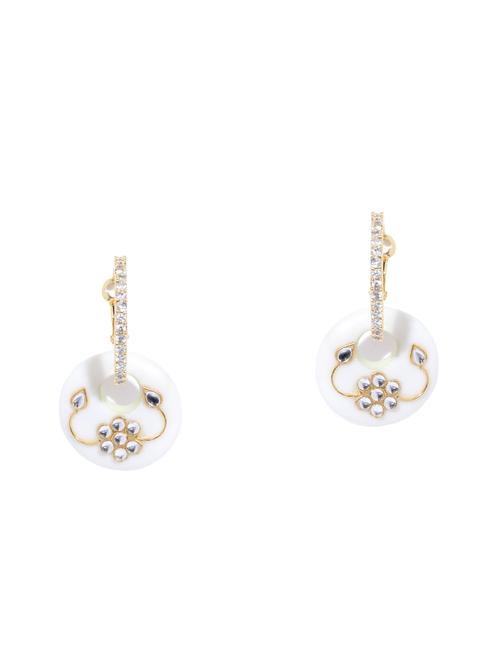 gold brass hoop earring - 16506352 - Standard Image - 0