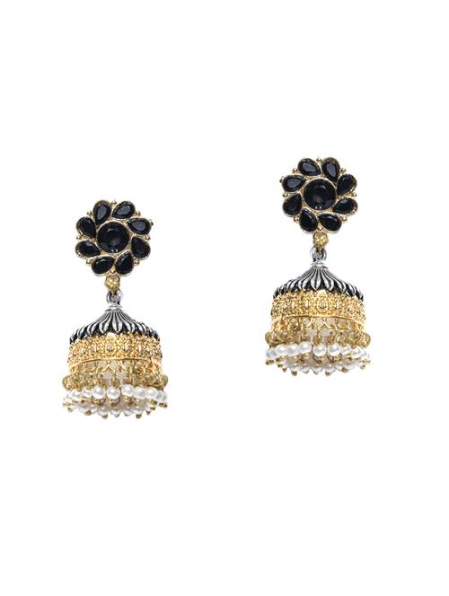 gold metal jhumka earring - 16506463 - Standard Image - 0