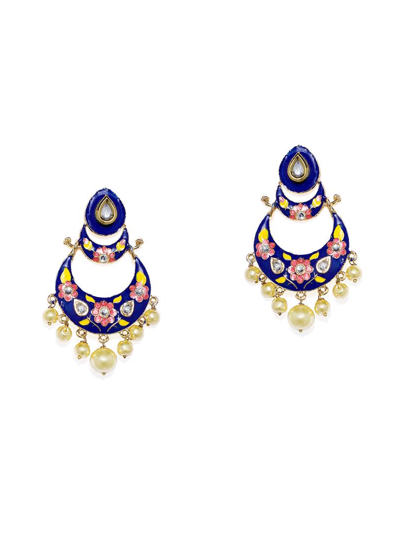 gold metal chandballi earring - 16506482 - Zoom Image - 0