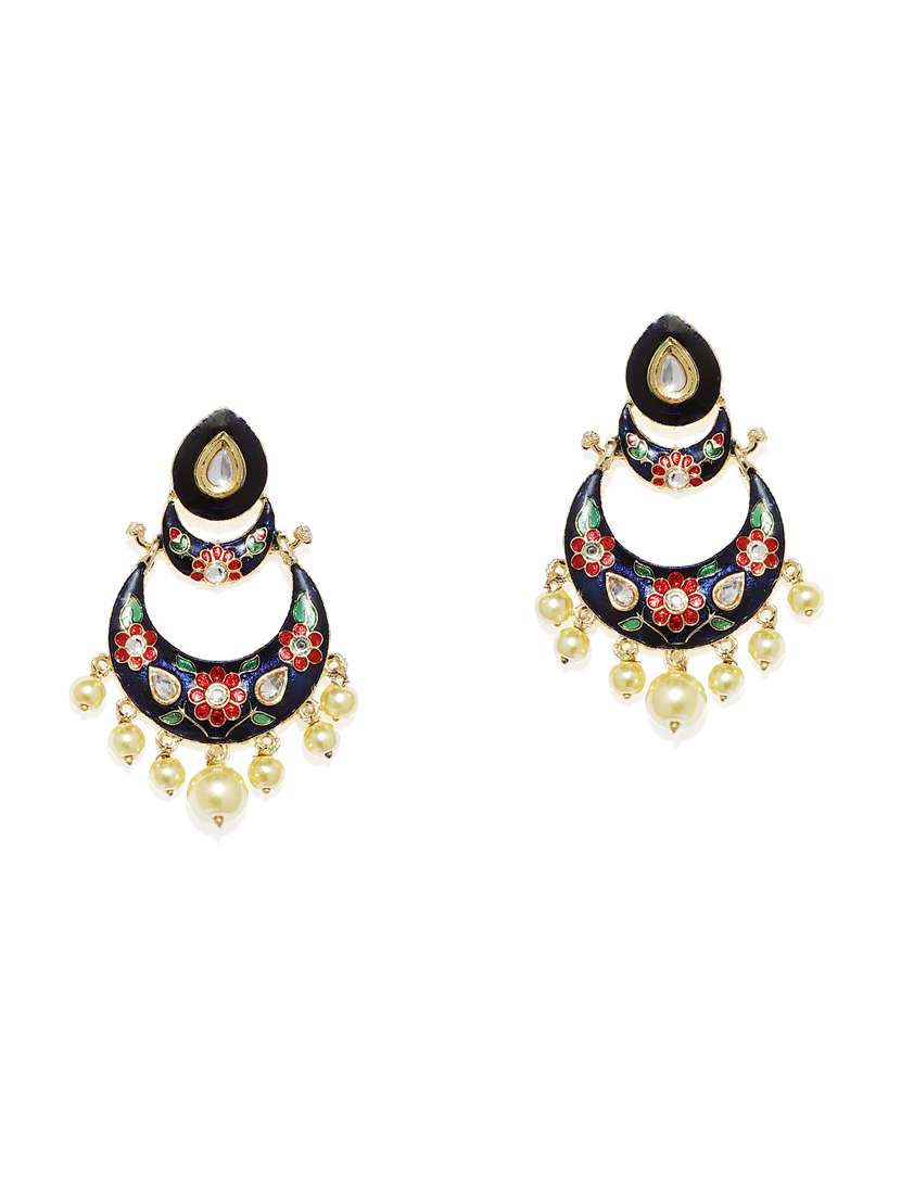 gold metal chandballi earring
