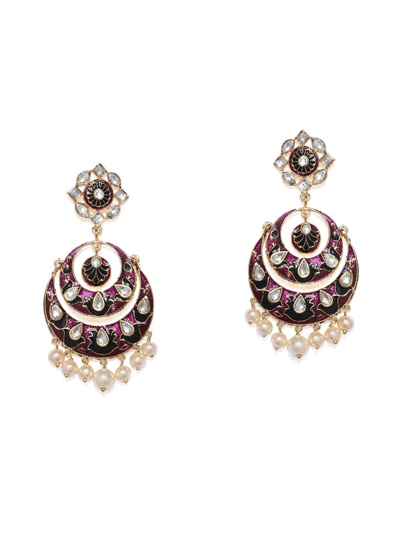 gold metal chandballi earring