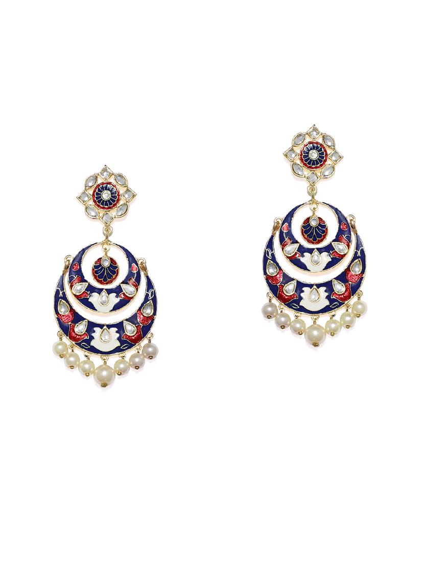 gold metal chandballi earring - 16506499 -  Zoom Image - 0