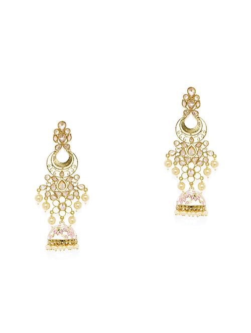 gold brass chandballi earring - 16506558 - Standard Image - 0