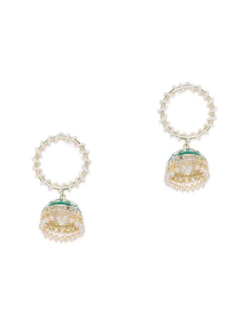 gold metal jhumka earring - 16506578 -  Standard Image - 0