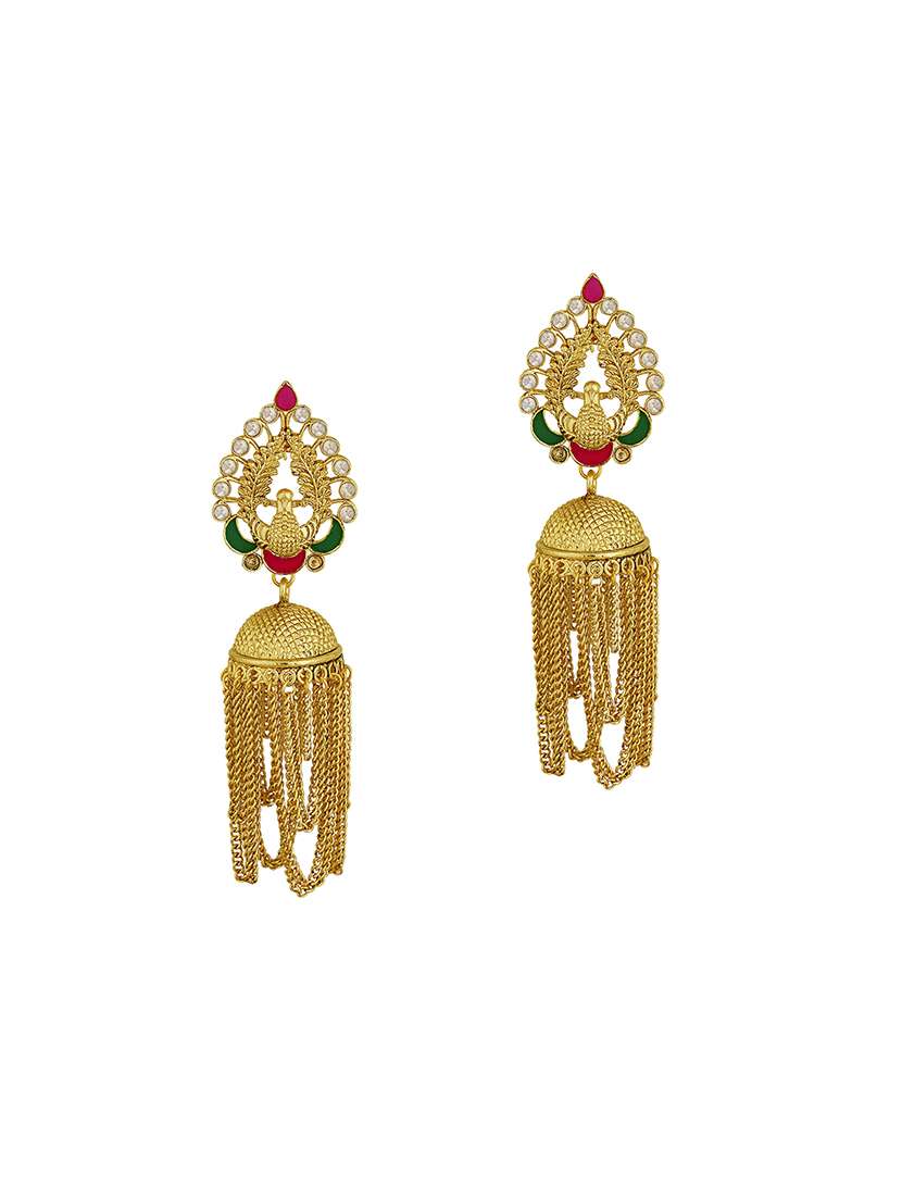 gold metal jhumka earring