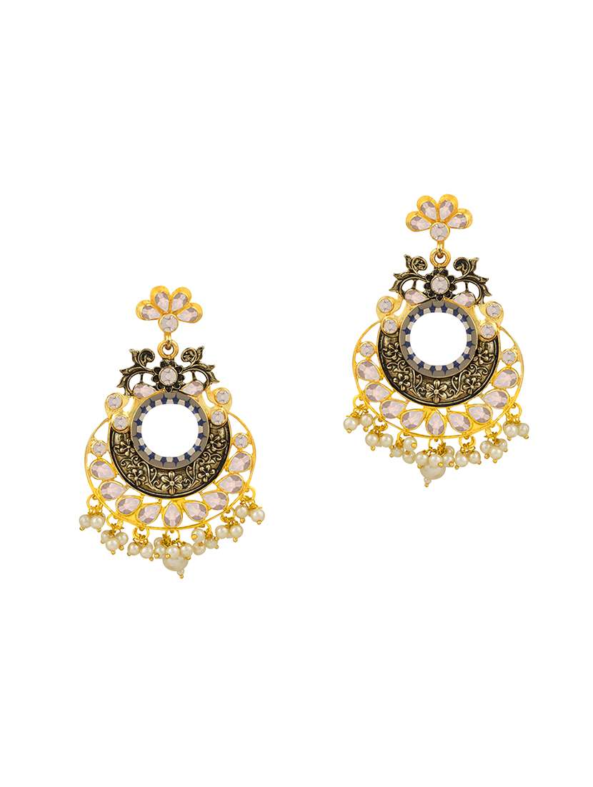 gold metal chandballi earring