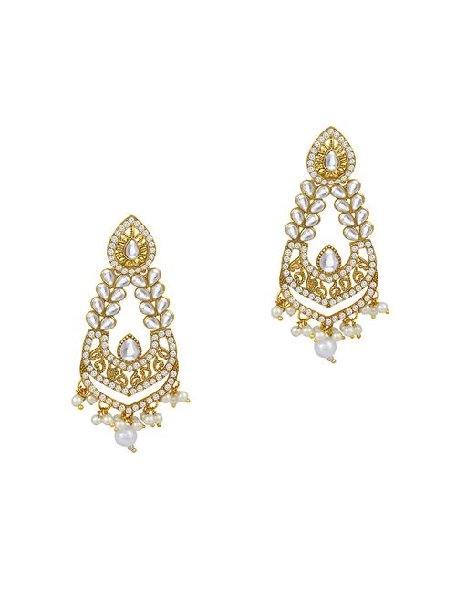 gold metal drop earring - 16506662 - Standard Image - 0