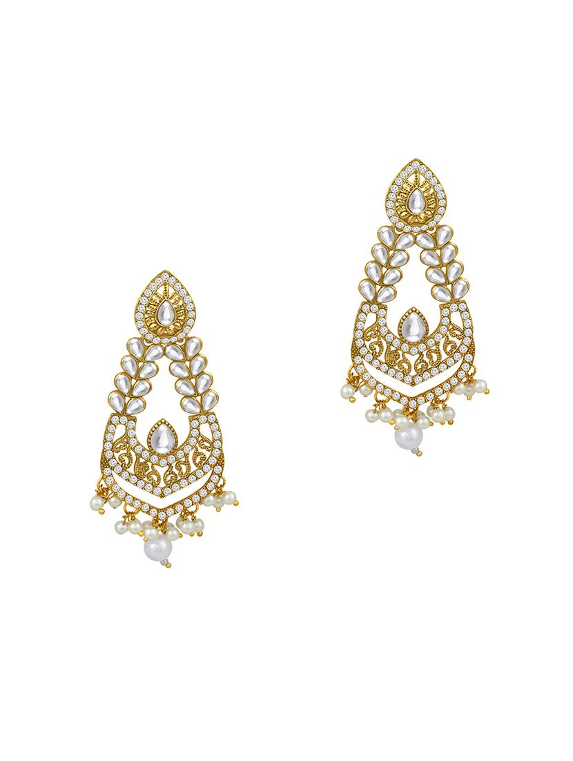 gold metal drop earring - 16506662 - Zoom Image - 0
