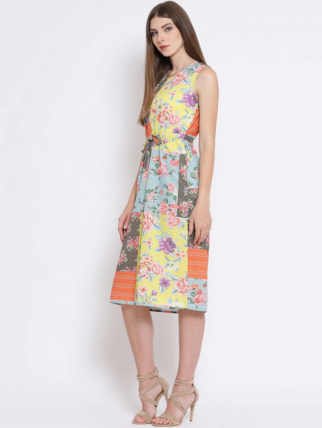 draw string floral a-line dress - 16506749 -  Standard Image - 2