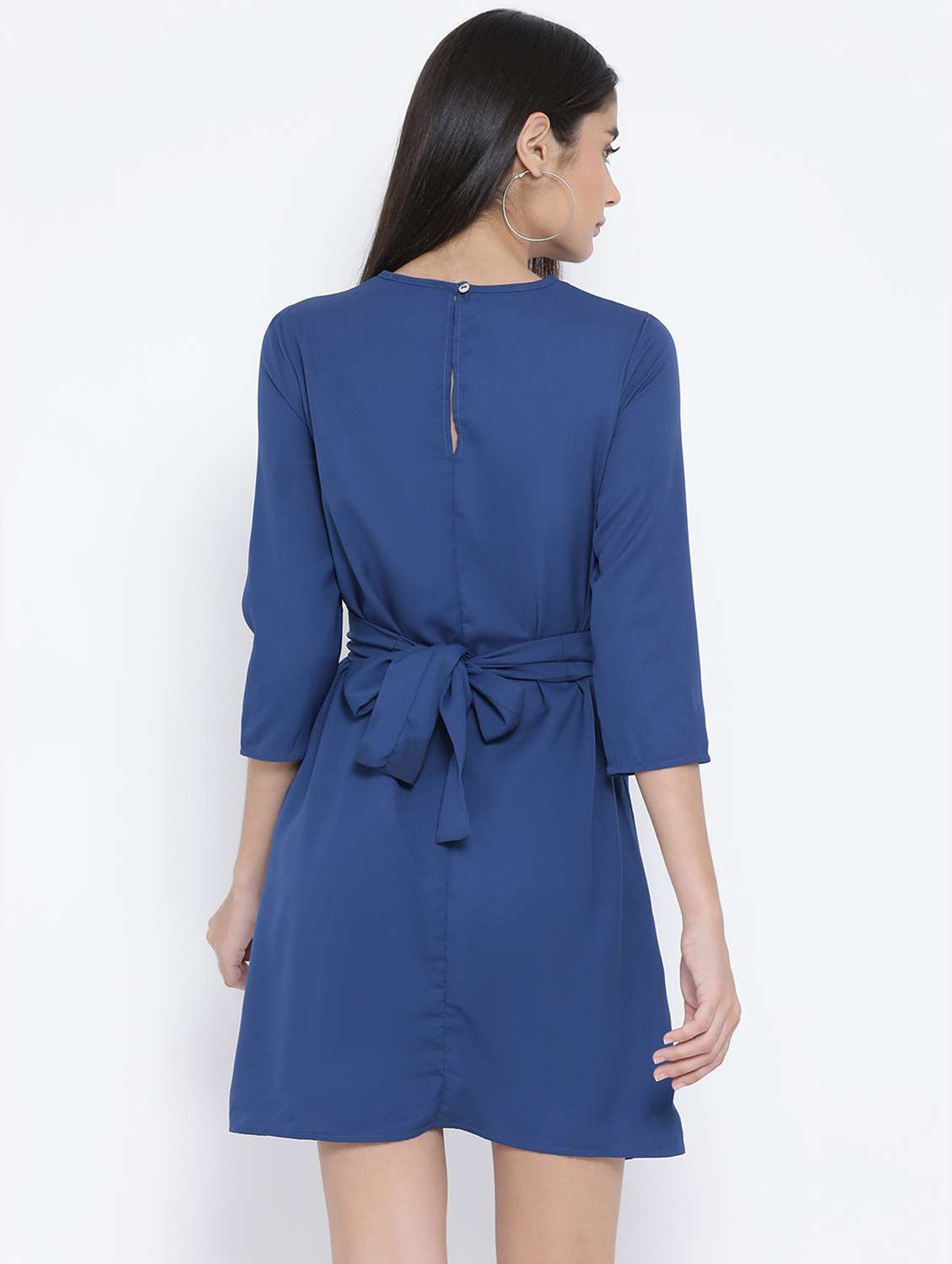 tie knot back a-line dress - 16506778 - Standard Image - 2