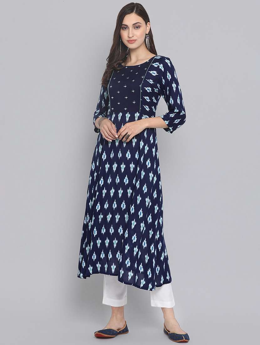 ikat print a-line kurta