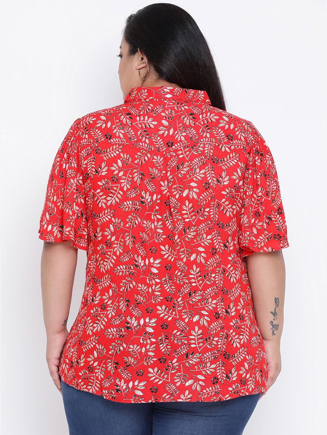 concealed placket bell sleeved plus shirt - 16506851 - Standard Image - 2