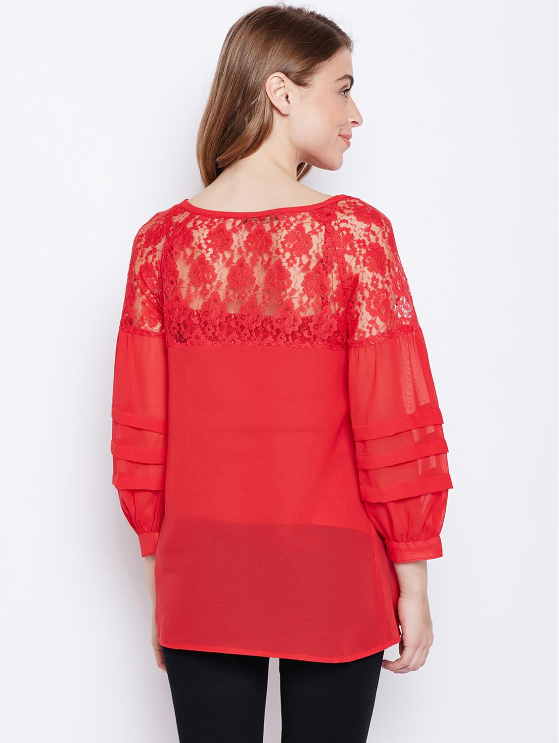 floral laced bishop sleeved maternity top - 16506893 - Standard Image - 2