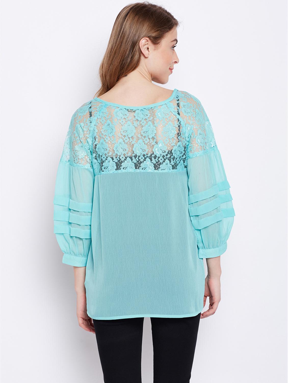 floral laced bishop sleeved maternity top - 16506895 - Standard Image - 2