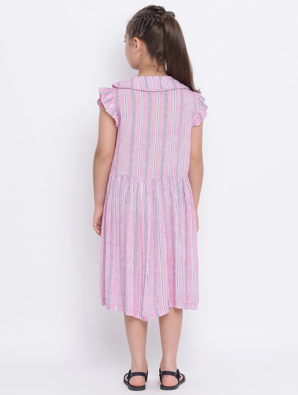 ruffle sleeve striped frock - 16507048 - Standard Image - 2