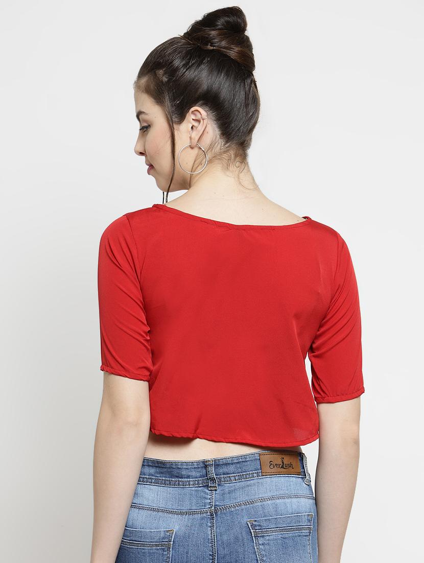 women's crop boat neck top - 16508889 - Standard Image - 2