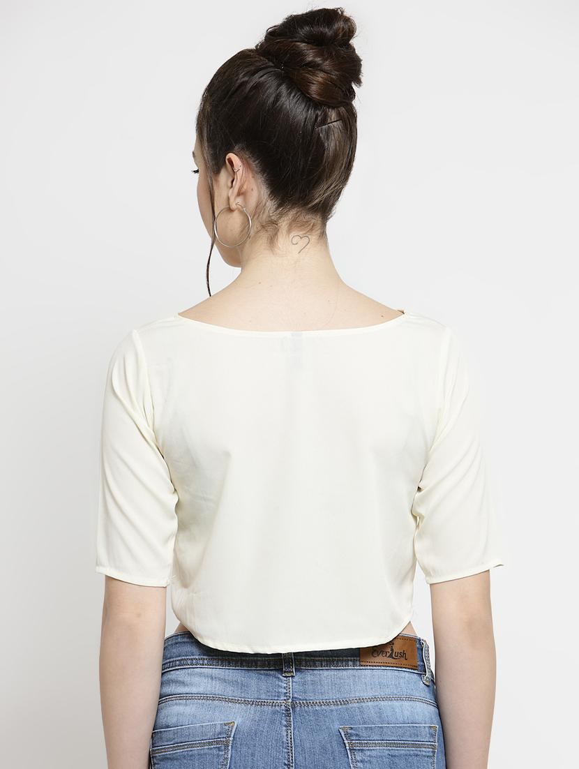 women's crop boat neck top - 16508891 - Standard Image - 2