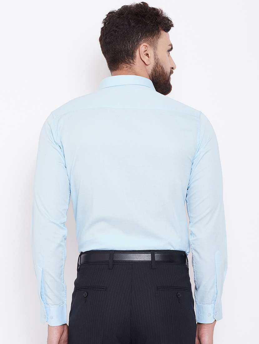 light blue solid formal shirt - 16509452 - Standard Image - 2